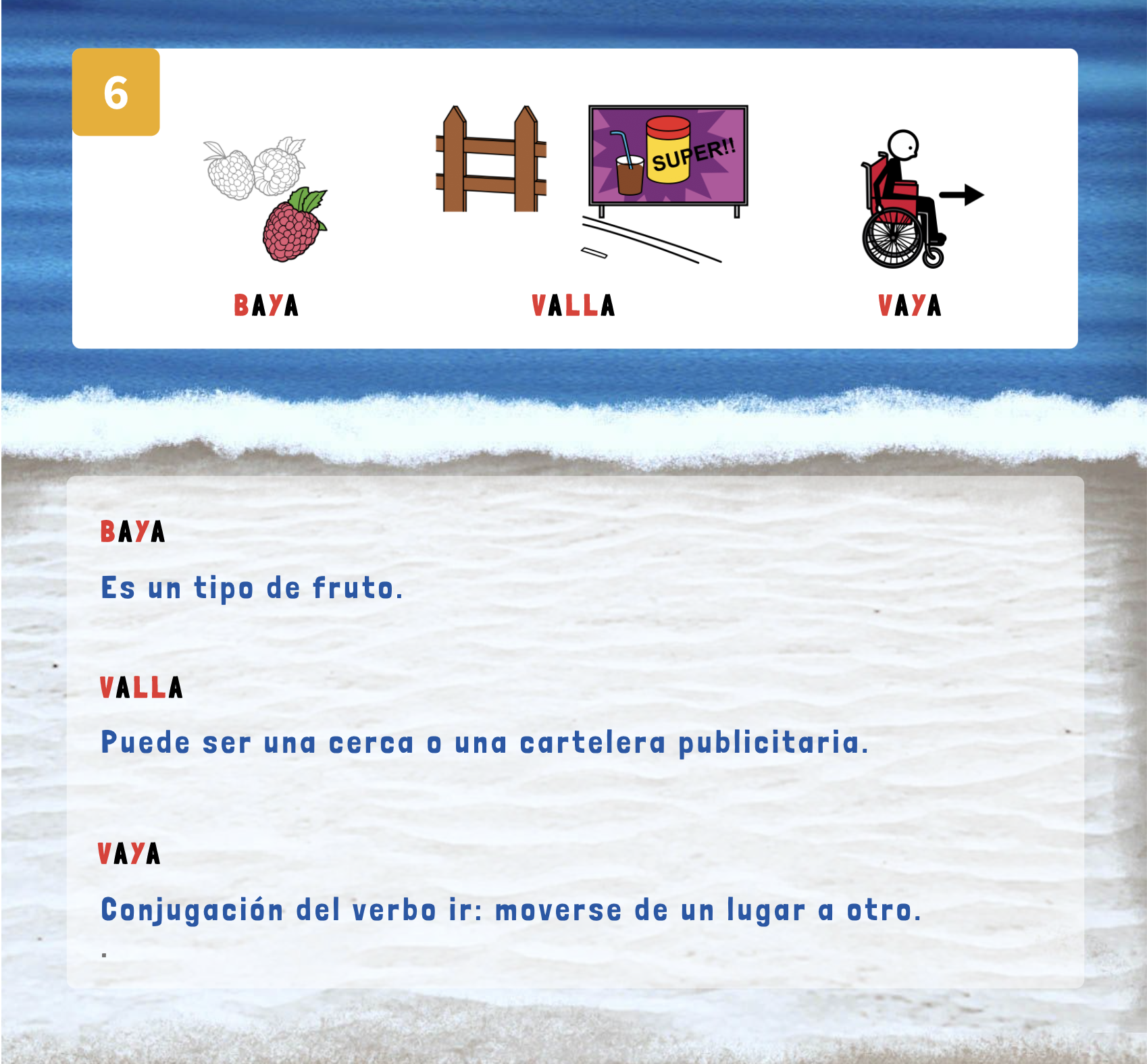B4-G2_6. Significados : BAYA - VALLA - VAYA