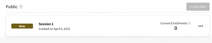 Menú de versiones creadas