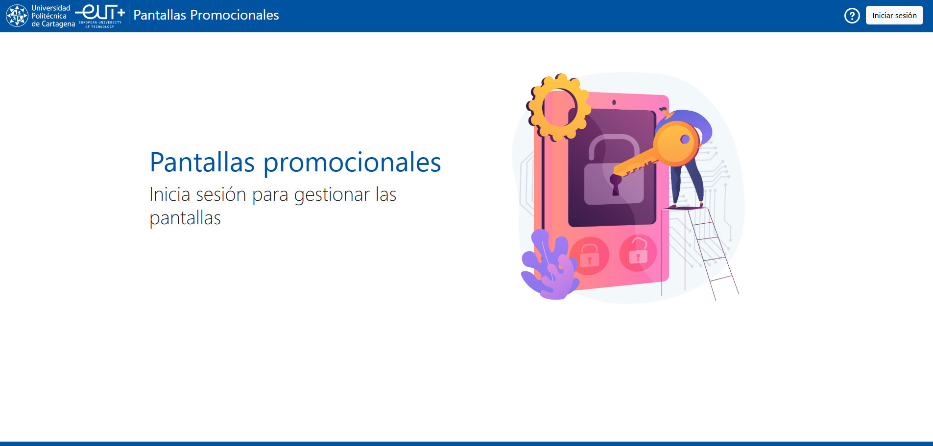 captura de pantalla principal de la plataforma donde se muestra el botón de inicio de sesión