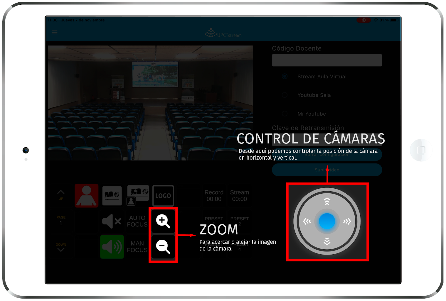 Control de cámara