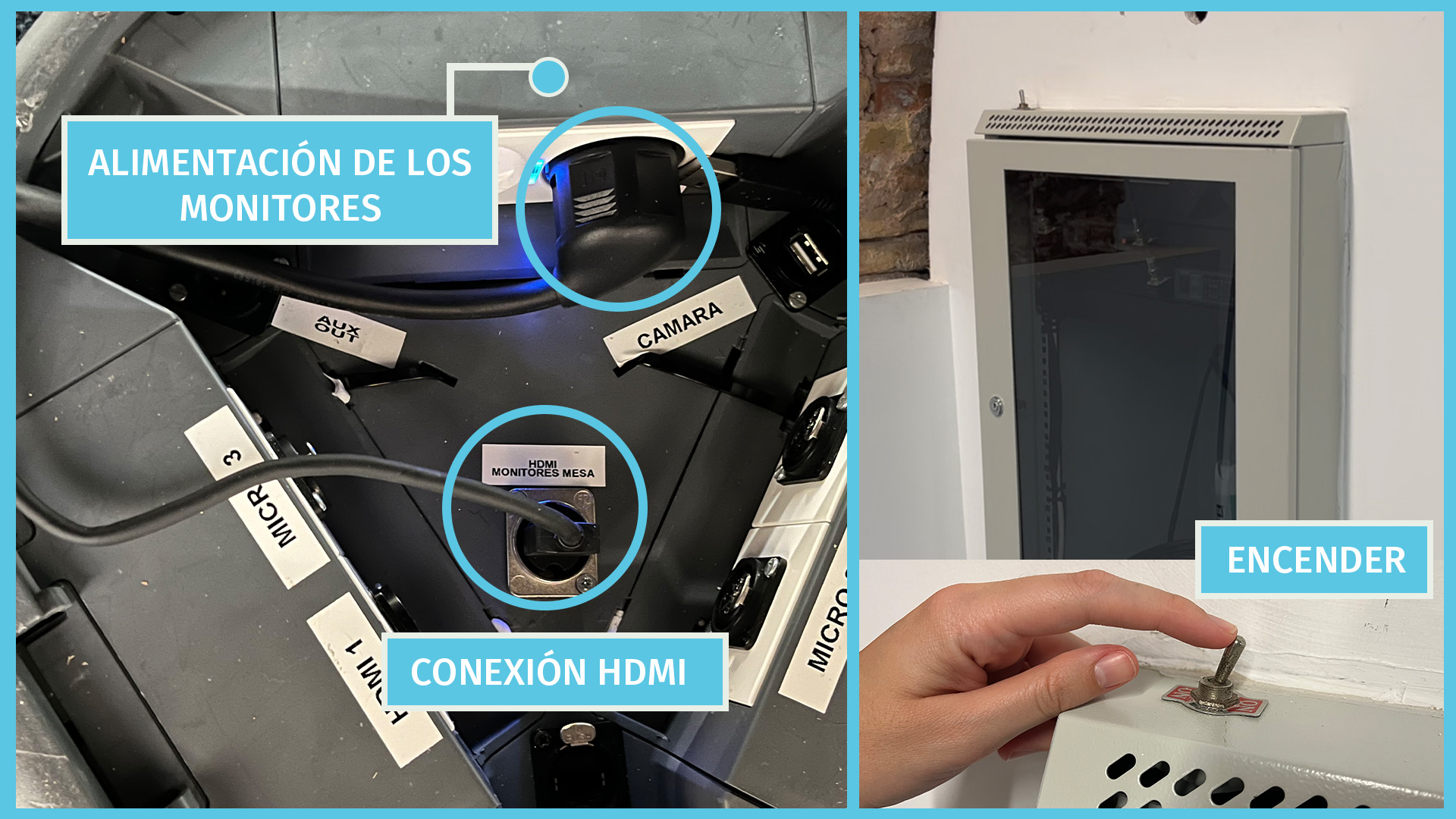 Conexión pantallas de la mesa