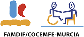 Imagen con el logo de la  Federación de Asociaciones Murcianas de Personas con Discapacidad Física y Orgánica y el logo de  Confederación Española de Personas con Discapacidad Física y Orgánica.