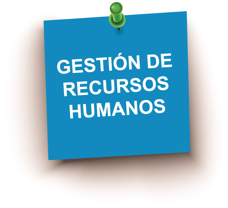 Imagen que muestra un pósit con el texto Gestión de Recursos Humanos.
