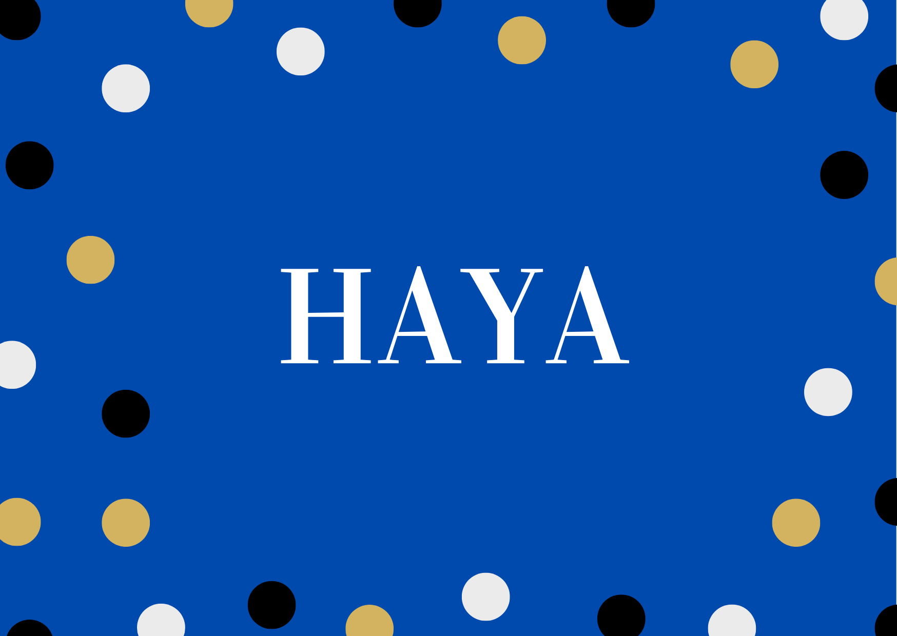 Imagen que muestra la palabra HAYA en mayúsculas.